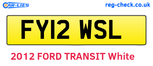 FY12WSL are the vehicle registration plates.