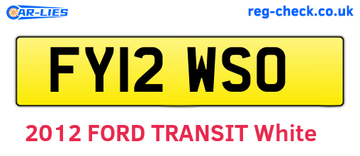 FY12WSO are the vehicle registration plates.