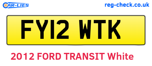 FY12WTK are the vehicle registration plates.