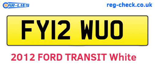 FY12WUO are the vehicle registration plates.