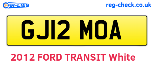 GJ12MOA are the vehicle registration plates.