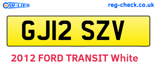 GJ12SZV are the vehicle registration plates.