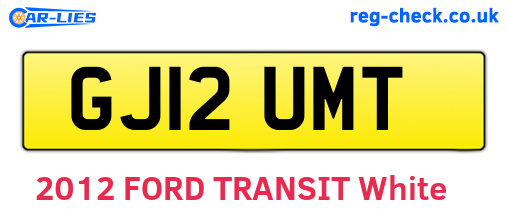 GJ12UMT are the vehicle registration plates.