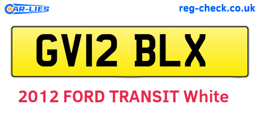 GV12BLX are the vehicle registration plates.