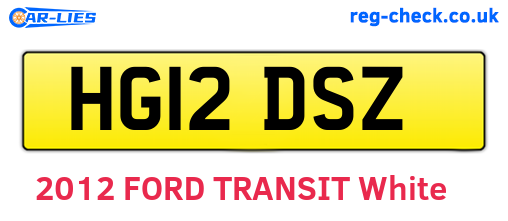 HG12DSZ are the vehicle registration plates.