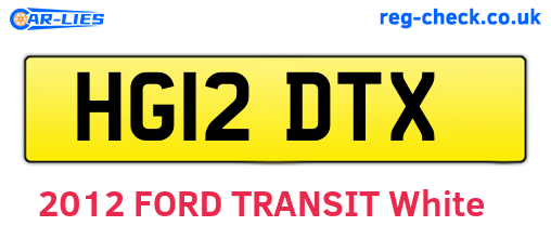 HG12DTX are the vehicle registration plates.