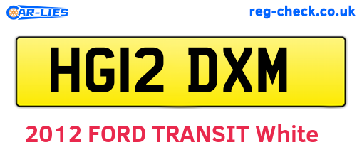 HG12DXM are the vehicle registration plates.