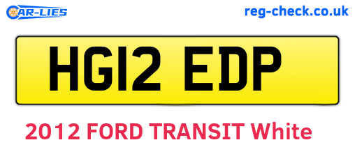 HG12EDP are the vehicle registration plates.
