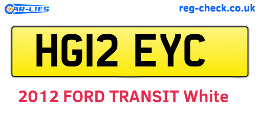 HG12EYC are the vehicle registration plates.