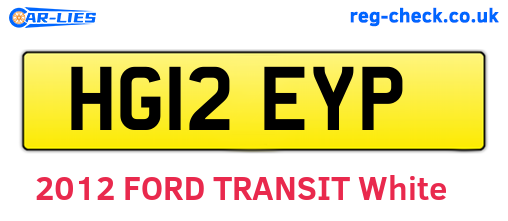 HG12EYP are the vehicle registration plates.