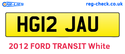 HG12JAU are the vehicle registration plates.