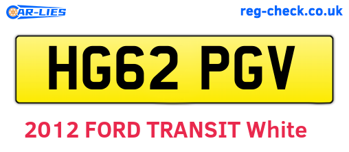 HG62PGV are the vehicle registration plates.