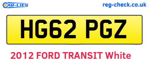 HG62PGZ are the vehicle registration plates.