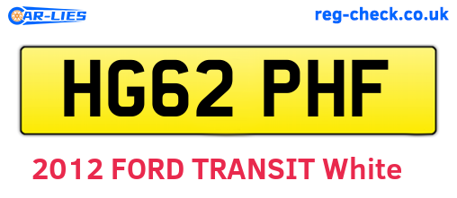 HG62PHF are the vehicle registration plates.