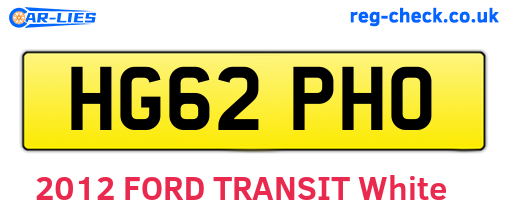 HG62PHO are the vehicle registration plates.