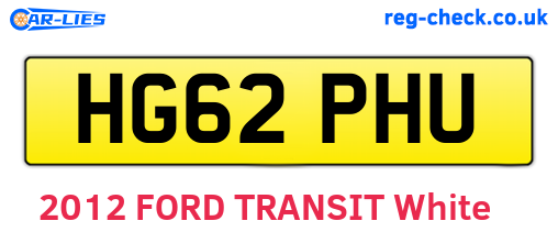 HG62PHU are the vehicle registration plates.
