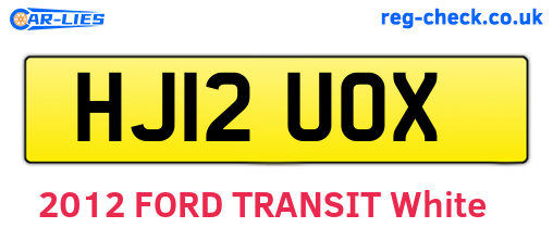 HJ12UOX are the vehicle registration plates.