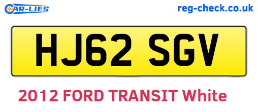 HJ62SGV are the vehicle registration plates.