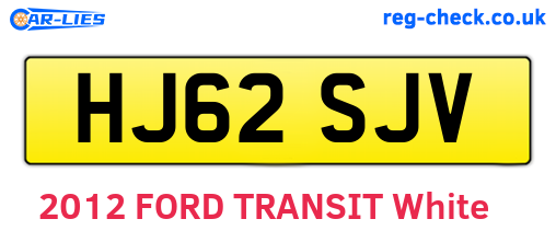 HJ62SJV are the vehicle registration plates.