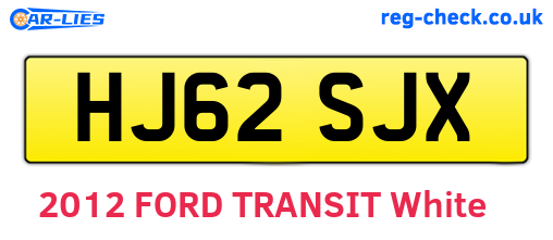 HJ62SJX are the vehicle registration plates.