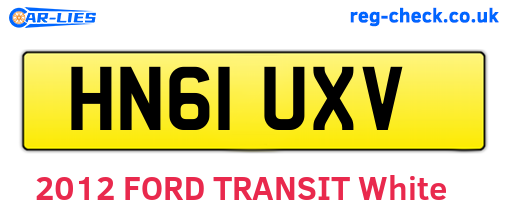 HN61UXV are the vehicle registration plates.