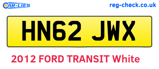 HN62JWX are the vehicle registration plates.