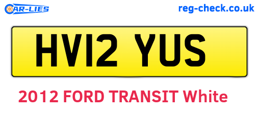 HV12YUS are the vehicle registration plates.