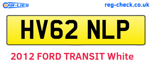 HV62NLP are the vehicle registration plates.
