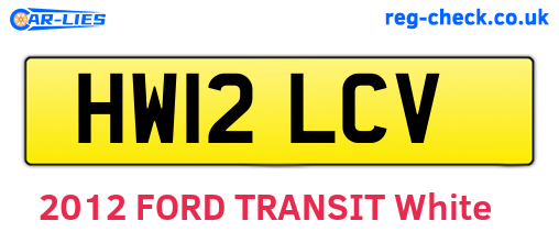HW12LCV are the vehicle registration plates.