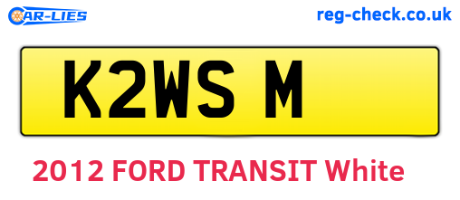 K2WSM are the vehicle registration plates.