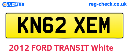 KN62XEM are the vehicle registration plates.