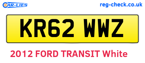 KR62WWZ are the vehicle registration plates.