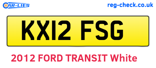 KX12FSG are the vehicle registration plates.