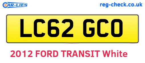 LC62GCO are the vehicle registration plates.