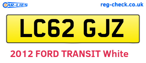 LC62GJZ are the vehicle registration plates.