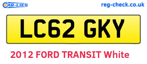 LC62GKY are the vehicle registration plates.