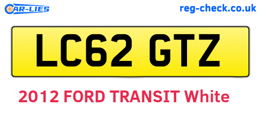 LC62GTZ are the vehicle registration plates.