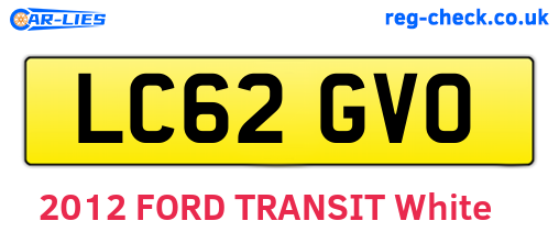 LC62GVO are the vehicle registration plates.
