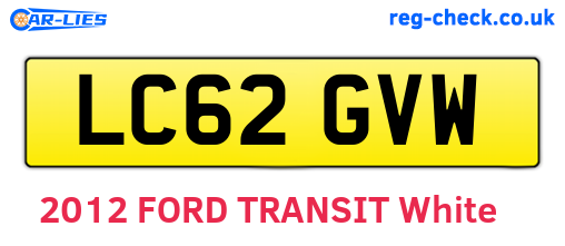 LC62GVW are the vehicle registration plates.