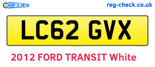 LC62GVX are the vehicle registration plates.