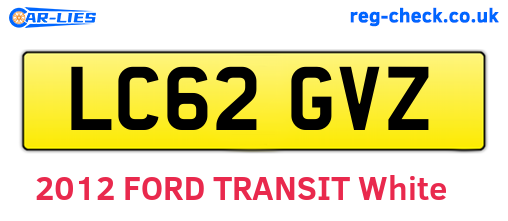 LC62GVZ are the vehicle registration plates.