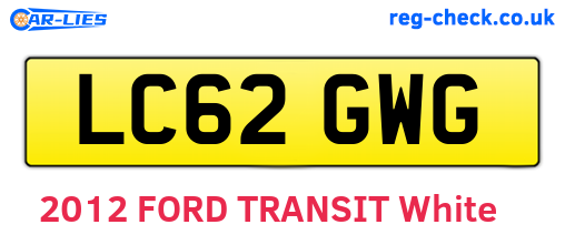 LC62GWG are the vehicle registration plates.