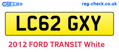 LC62GXY are the vehicle registration plates.