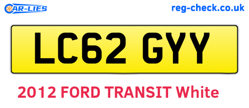 LC62GYY are the vehicle registration plates.