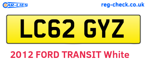 LC62GYZ are the vehicle registration plates.