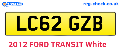 LC62GZB are the vehicle registration plates.