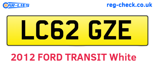LC62GZE are the vehicle registration plates.