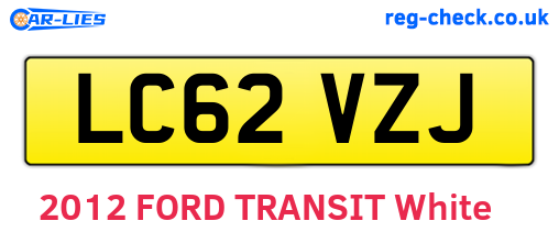 LC62VZJ are the vehicle registration plates.