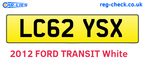 LC62YSX are the vehicle registration plates.