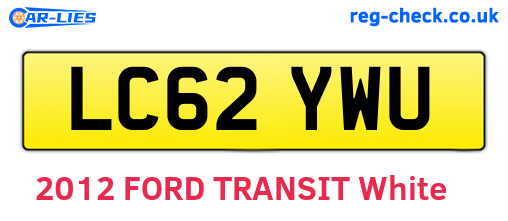 LC62YWU are the vehicle registration plates.